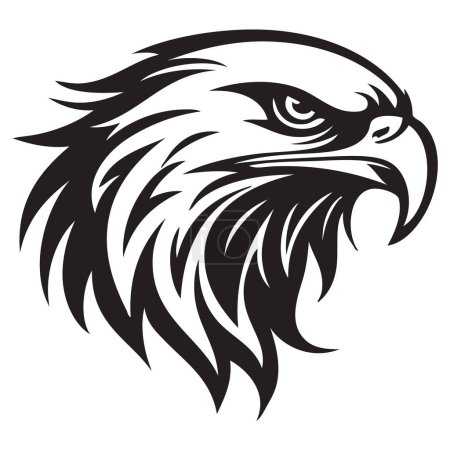 Illustration for Vector image. eagle head. isolated image of eagle head. black and white illustration. - Royalty Free Image