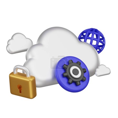 Photo for Transform your projects with a 3D-rendered Hybrid Cloud icon. Ideal for web, presentations, and tech designs, symbolizing a seamless blend of private and public cloud solutions. Elevate your visuals. - Royalty Free Image