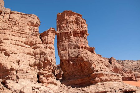 Photo for Spectacular natural towers erosioned in sahara desert, algeria - Royalty Free Image