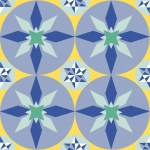 Geometric element in the form of a snowflake on a colored background