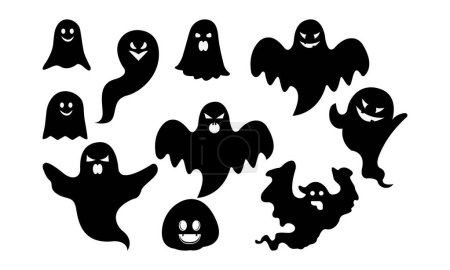 Halloween Ghost Graphic Clip Art Design, Ghost Illustration Design. Vintage Creepy Halloween Clipart Stickers SVG Design. Halloween Easter Design and colorful designs. Creepy Halloween Clipart Design in the White background.