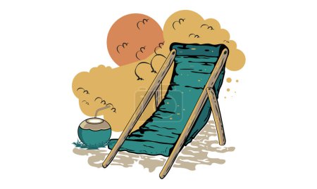 Téléchargez les illustrations : Chaise de plage California Surfing Design, Californie Bateaux de surf Colorful Beach SVG Illustration Design, Bonjour, Summer California Beach Vector T-shirt Design. - en licence libre de droit