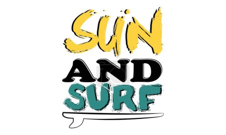 Téléchargez les illustrations : Sun and Surf Lets go Surfing Beach California Design, Californie Bateaux de surf Colorful Beach SVG Illustration Design, Hello, Summer California Beach Vector T-shirt Design. - en licence libre de droit
