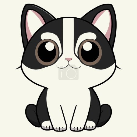 Ilustración de Lindo gato negro dibujos animados ilustración vector diseño - Imagen libre de derechos