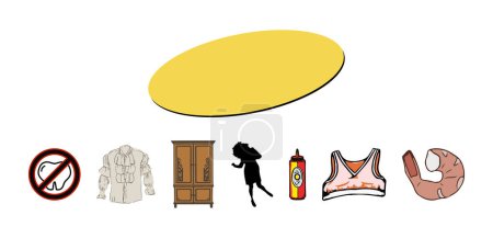 Illustration for Seinfeld tv show series pack of icons animated colored - Royalty Free Image