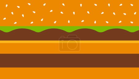 Illustration for Burger graphic overview in layers bread salad and hamburger - Royalty Free Image