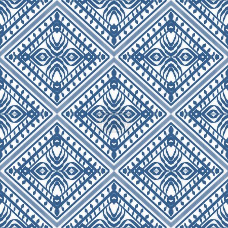 Foto de Fondo ornamental geométrico azul y blanco - Imagen libre de derechos
