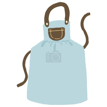 Illustration for Blue cartoon cooking kitchen apron, vector illustration - Royalty Free Image