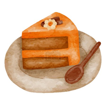 Ilustración de Delicioso pastel con queso crema y calabaza - Imagen libre de derechos