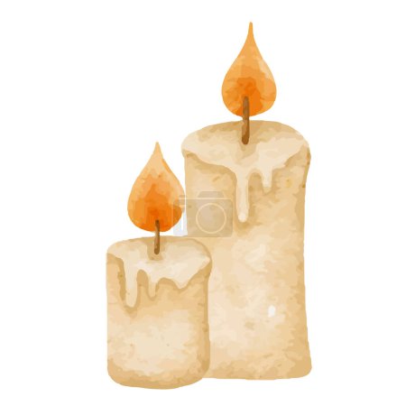 Illustration for Candle isolated icon vector illustration watercolor design - Royalty Free Image