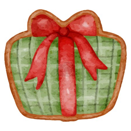 Téléchargez les illustrations : Une illustration de biscuits de Noël dans un style aquarelle. - en licence libre de droit