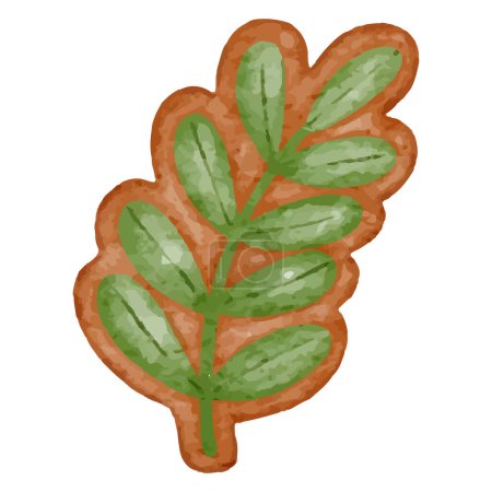 Ilustración de Una ilustración de galletas de Navidad en un estilo acuarela. - Imagen libre de derechos