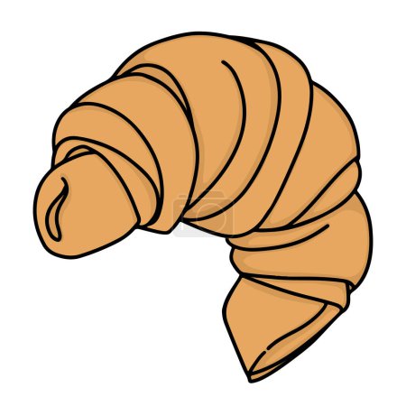 Illustration for Croissant icon, cartoon style - Royalty Free Image