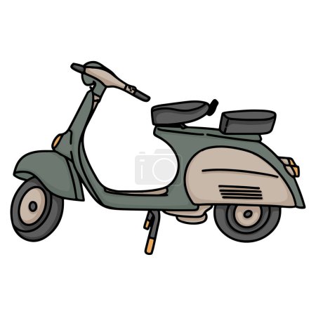 Illustration for Motorcycle icon. color outline style. vector illustration. isolated white background - Royalty Free Image