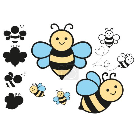 Téléchargez les photos : Dessin animal vecteur d'abeille - en image libre de droit