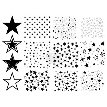 Ilustración de Vector de dibujo inconsútil de patrón de estrella - Imagen libre de derechos