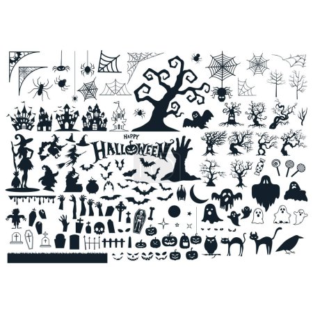 Téléchargez les photos : Ensemble de silhouette vectorielle Halloween - en image libre de droit