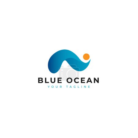 Illustration for Modern ocean logo design - Royalty Free Image