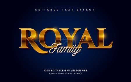 Plantilla de efecto de texto editable familia real oro