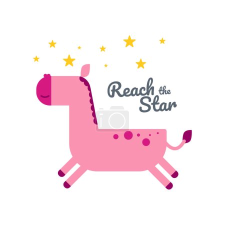Illustration for Cute horse in childish style. Vector Illustration - Royalty Free Image