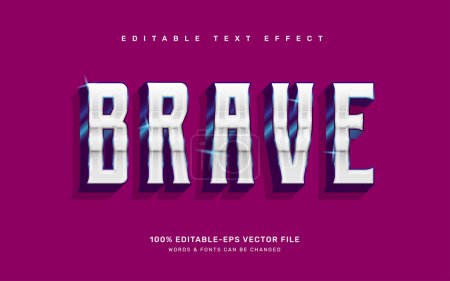 Illustration for Brave blue chrome editable text effect template - Royalty Free Image