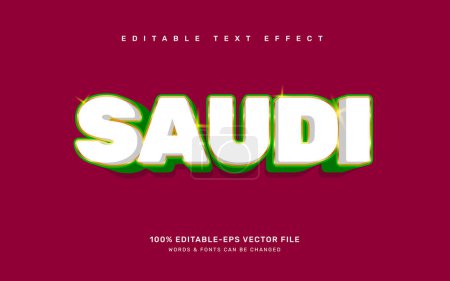Téléchargez les illustrations : Modèle d'effet de texte modifiable saoudien - en licence libre de droit
