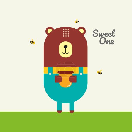 Illustration for Cute bear in childish style. Vector Illustration. Can be used for fabric and textile, wallpapers, backgrounds, home decor, posters, cards. - Royalty Free Image
