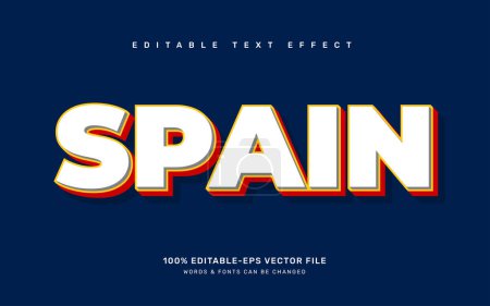 Illustration for Spain editable text effect template - Royalty Free Image