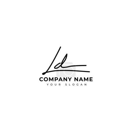 Illustration for Ld Initial signature logo vector design - Royalty Free Image