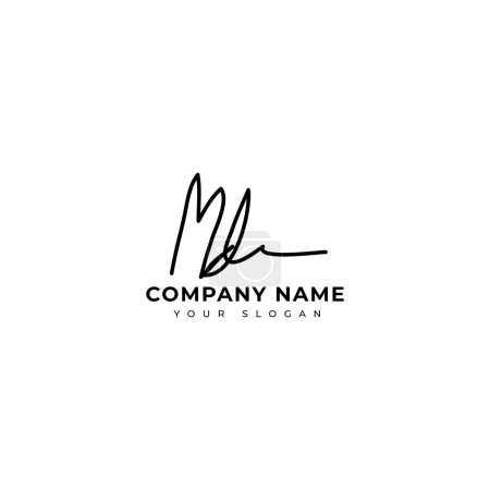 Illustration for Md Initial signature logo vector design - Royalty Free Image