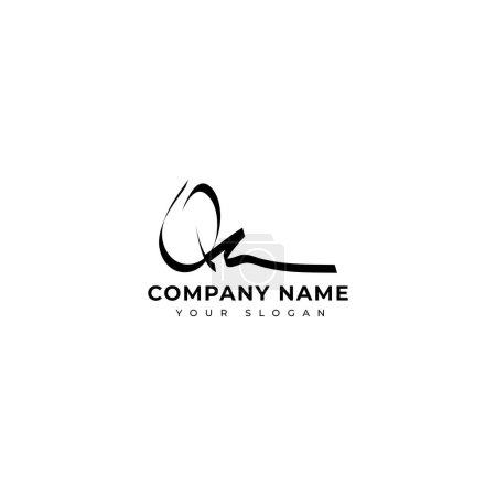 Illustration for Qc Initial signature logo vector design - Royalty Free Image