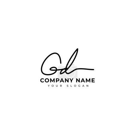 Téléchargez les illustrations : Gd Signature initiale logo vectoriel design - en licence libre de droit