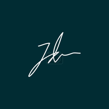 Illustration for Jd Initial signature logo vector design - Royalty Free Image