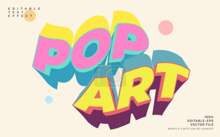 Illustration for Pop art editable text effect template - Royalty Free Image