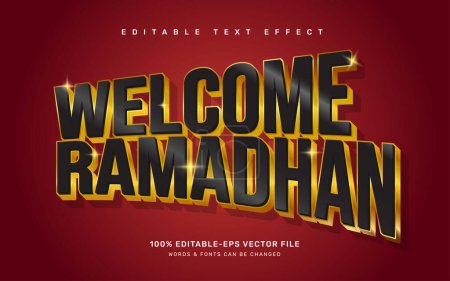 Ilustración de Bienvenida plantilla de efecto de texto editable Ramadán - Imagen libre de derechos