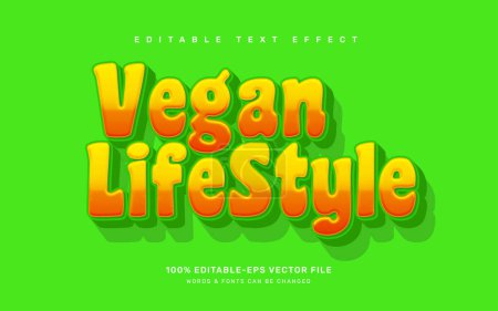 Illustration for Vegan editable text effect template - Royalty Free Image