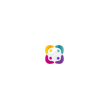 Ilustración de Plantilla de diseño de vector de logotipo de comunidad de personas, logo de coaching - Imagen libre de derechos