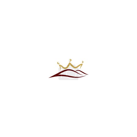 Ilustración de Corona colina logotipo vector diseño plantilla - Imagen libre de derechos