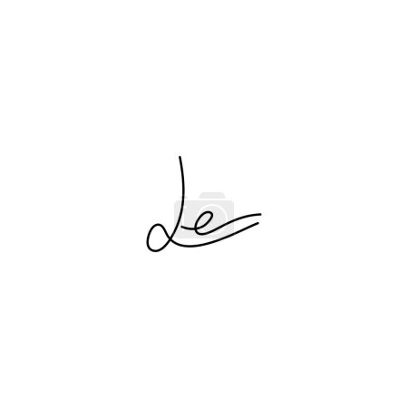 Illustration for Le Initial signature logo vector design - Royalty Free Image