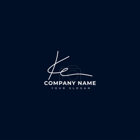 Illustration for Ke Initial signature logo vector design - Royalty Free Image