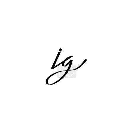 Téléchargez les illustrations : Ig Signature initiale logo vectoriel design - en licence libre de droit