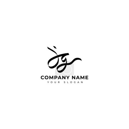 Illustration for Jg Initial signature logo vector design - Royalty Free Image