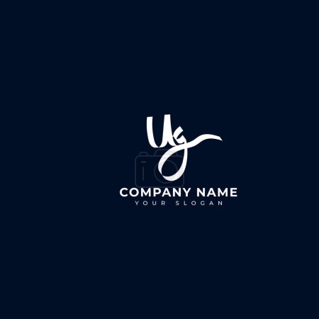 Illustration for Ug Initial signature logo vector design - Royalty Free Image