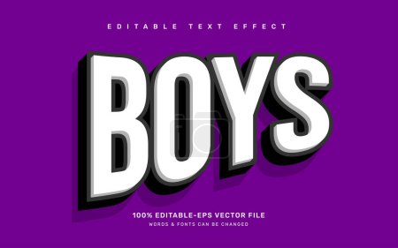 Illustration for Boys editable text effect template - Royalty Free Image