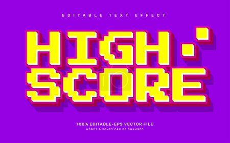 Illustration for High score editable text effect template - Royalty Free Image