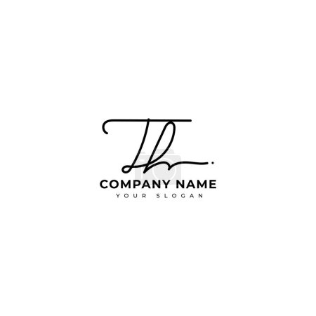 Illustration for Th Initial signature logo vector design - Royalty Free Image