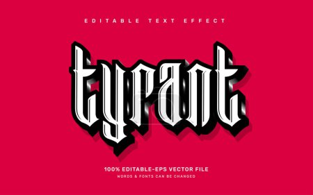 Illustration for Tyrant editable text effect template - Royalty Free Image