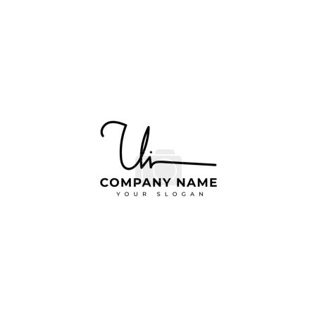 Illustration for Ui Initial signature logo vector design - Royalty Free Image