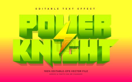 Illustration for Power knight editable text effect template - Royalty Free Image