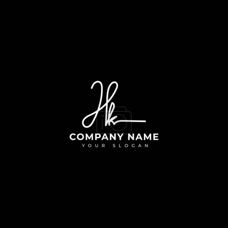 Illustration for Hk Initial signature logo vector design - Royalty Free Image
